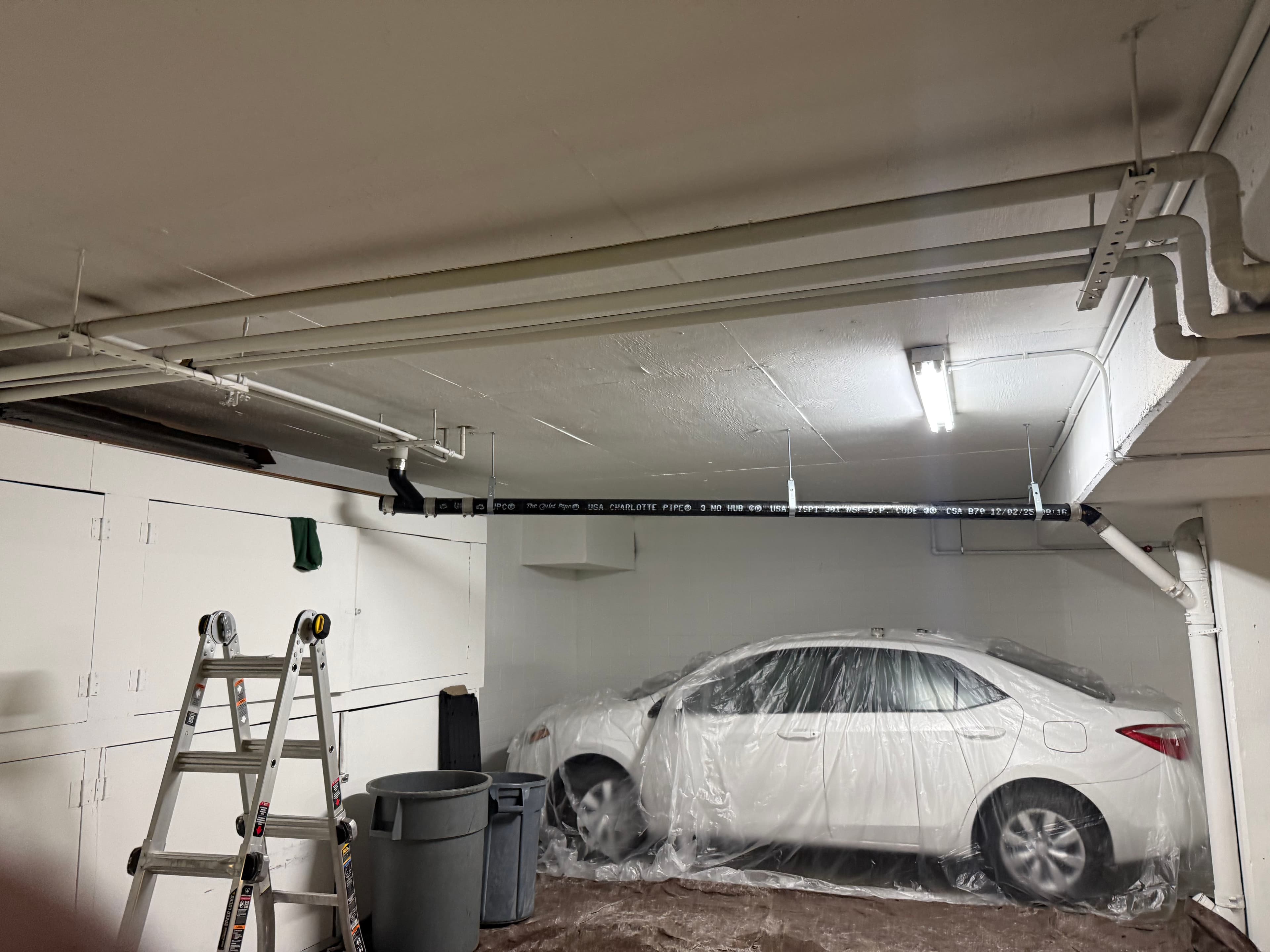 Project Cast Iron Replacement and Repipe in a Commercial Garage image